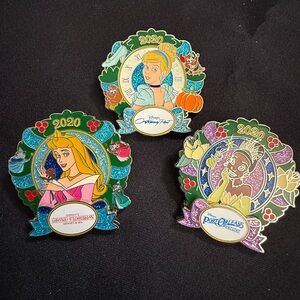 Official Disney Trading Pins- 2020 Holiday Resort Disney Princess Pin Set of 3